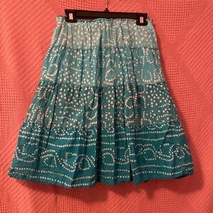 Blue Ombre Patterned Skirt